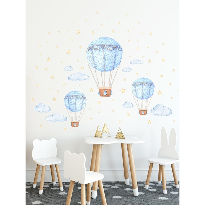 Интерьерные наклейки "Воздушные шары и звездочки"42х128 см голубой
Интерьерные наклейки "Воздушные шары и звездочки"42х128 см голубой