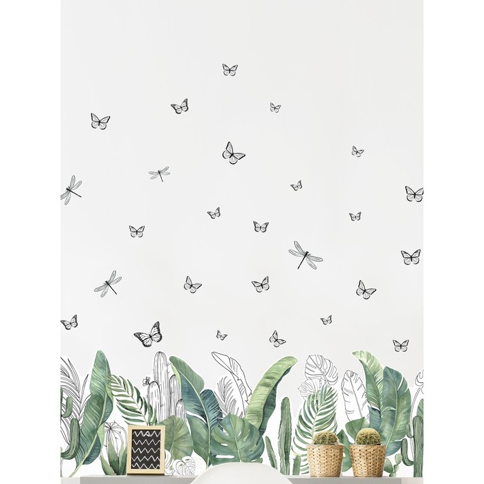 Интерьерные наклейки "Растения" 37х128 см зеленый
Интерьерные наклейки "Растения" 37х128 см зеленый