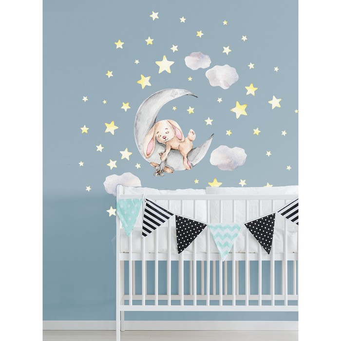 Интерьерные наклейки "Заяц и луна" 37х64 см серый
Интерьерные наклейки "Заяц и луна" 37х64 см серый