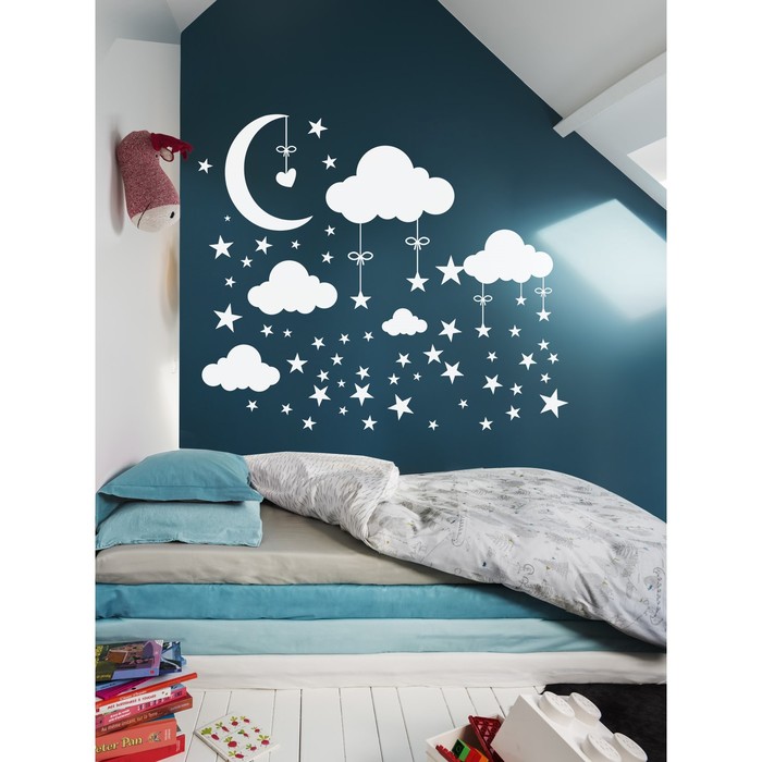 Интерьерные наклейки "Облака и звезды" 25х130 см белый
Интерьерные наклейки "Облака и звезды" 25х130 см белый