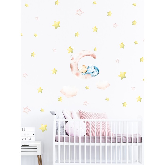 Интерьерные наклейки "Сказочный сон на луне" 36х64 см голубой 
Интерьерные наклейки "Сказочный сон на луне" 36х64 см голубой