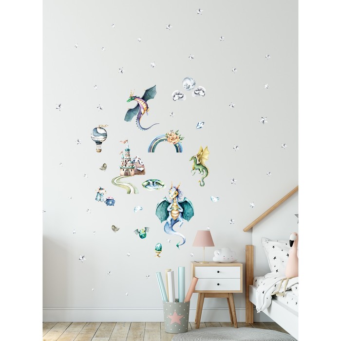 Интерьерные наклейки "Дино" 32х128 см синий
Интерьерные наклейки "Дино" 32х128 см синий