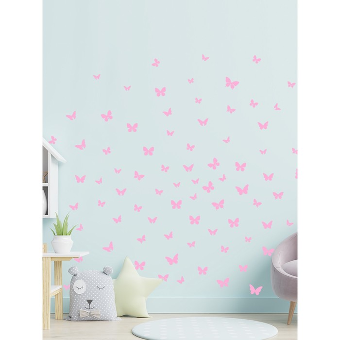 Интерьерные наклейки "Бабочки" 25х100 см розовый 
Интерьерные наклейки "Бабочки" 25х100 см розовый