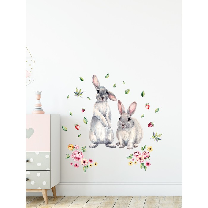 Интерьерные наклейки "Зайки" 28х128 см серый
Интерьерные наклейки "Зайки" 28х128 см серый