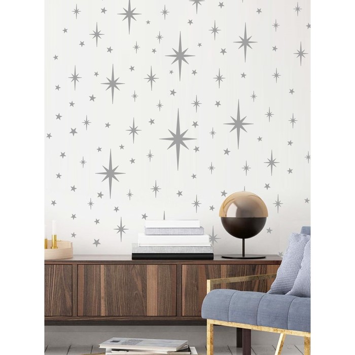 Интерьерные наклейки "Звезды" 15,5х120 см серый
Интерьерные наклейки "Звезды" 15,5х120 см серый