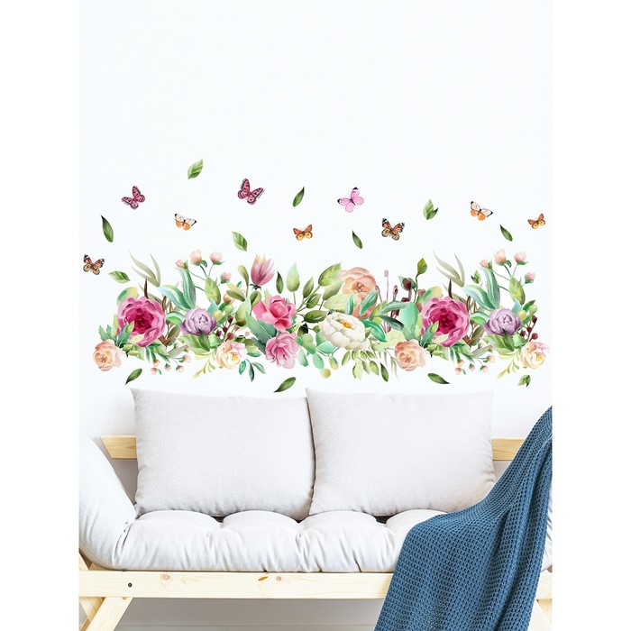 Интерьерные наклейки "Цветы" 38х130 см розовый 
Интерьерные наклейки "Цветы" 38х130 см розовый