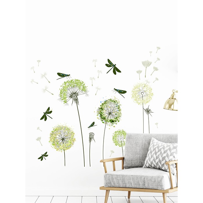Интерьерные наклейки "Одуванчики" 38х130 см зеленый
Интерьерные наклейки "Одуванчики" 38х130 см зеленый