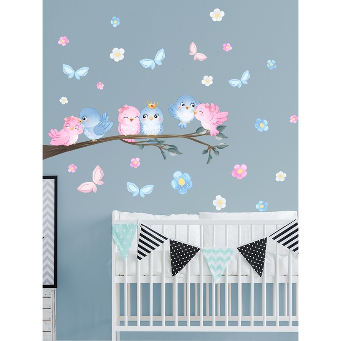 Интерьерные наклейки "Птички на ветке" 24х64 см разноцветный 
Интерьерные наклейки "Птички на ветке" 24х64 см разноцветный