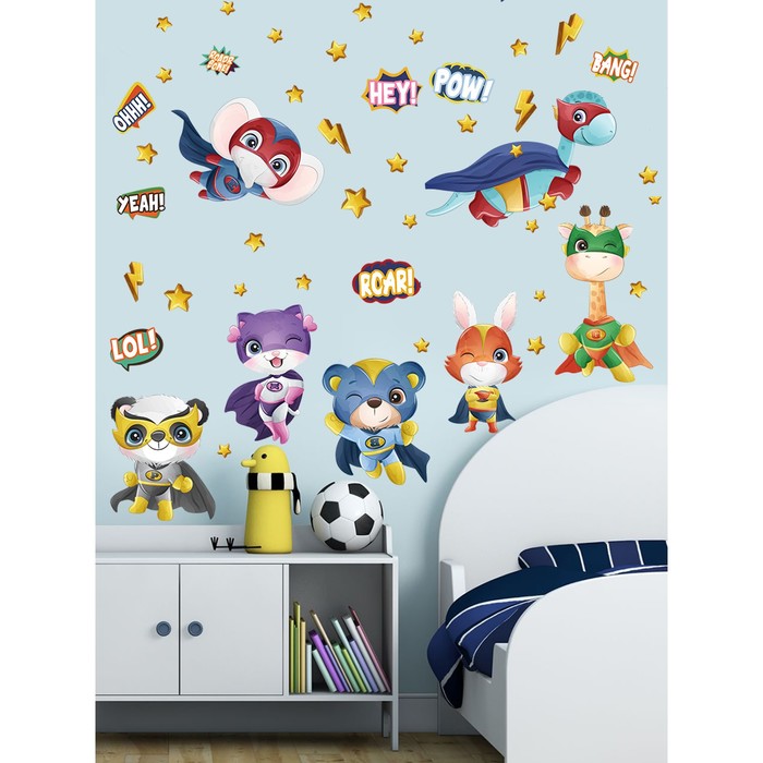 Интерьерные наклейки "Супергерои" 23х130 см разноцветный
Интерьерные наклейки "Супергерои" 23х130 см разноцветный