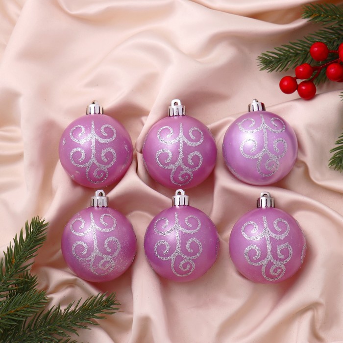 Набор шаров пластик d-6 см, 6 шт "Виктория" сиреневый
Набор шаров пластик d-6 см, 6 шт "Виктория" сиреневый