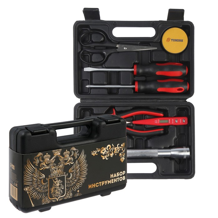 Набор инструментов в кейсе ТУНДРА "Россия", подарочная упаковка, 8 предметов
Набор инструментов в кейсе ТУНДРА "Россия", подарочная упаковка, 8 предметов
