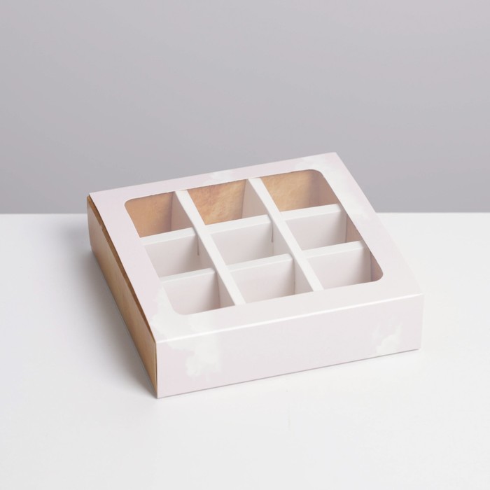 Коробка под 9 конфет с ячейками «Искусство» 14,5 х 14,5 х 3,5 см
Коробка под 9 конфет с ячейками «Искусство» 14,5 х 14,5 х 3,5 см