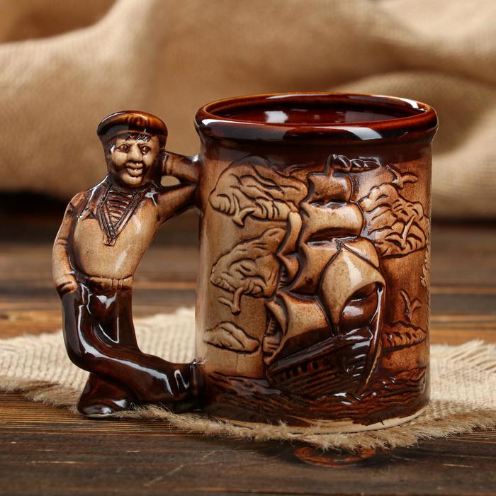 Пивная кружка "Моряк", коричневая, керамика, 0.5 л, микс
Пивная кружка "Моряк", коричневая, керамика, 0.5 л, микс