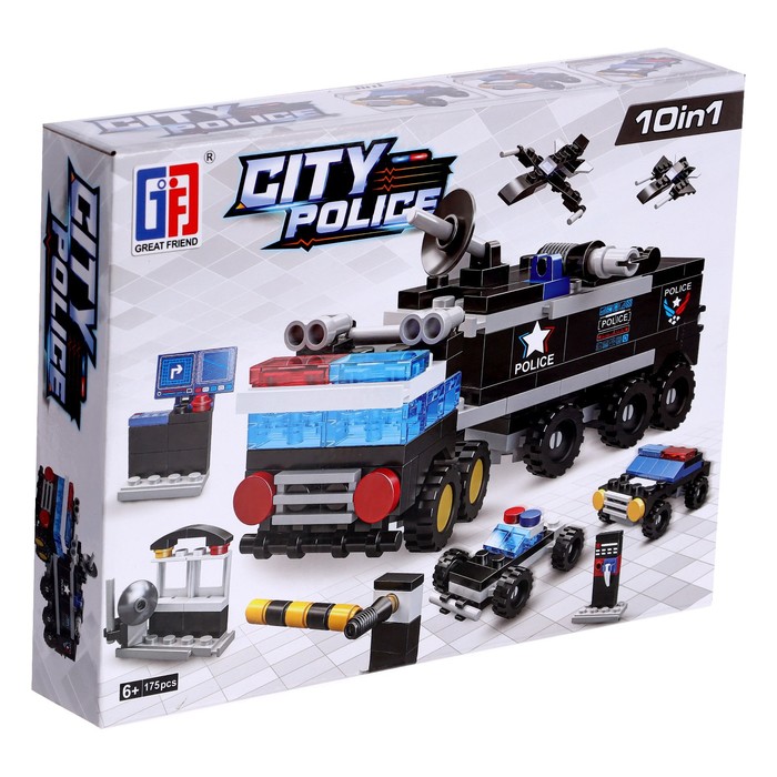 Конструктор блочный «Полицейский патруль», 10 в 1, 175 деталей
Конструктор блочный «Полицейский патруль», 10 в 1, 175 деталей
