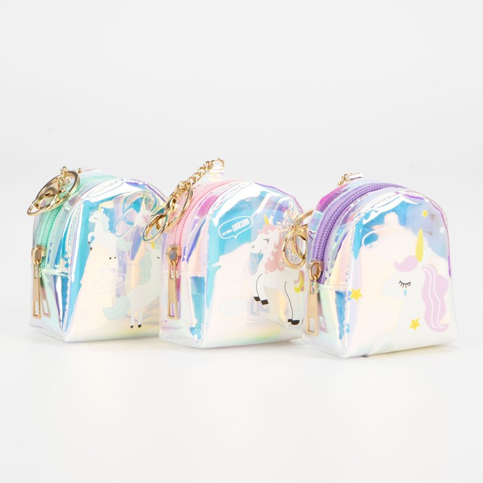 Кошелёк на молнии, кольцо, цвет МИКС 
Кошелёк на молнии, кольцо, цвет МИКС