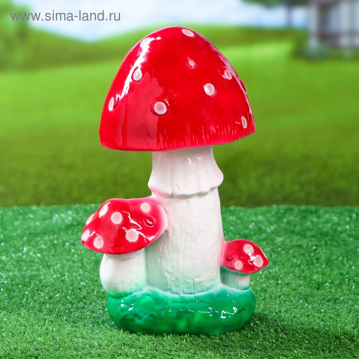 Садовая фигура "Три мухомора на траве", белый цвет, керамика, 28 см
Садовая фигура "Три мухомора на траве", белый цвет, керамика, 28 см