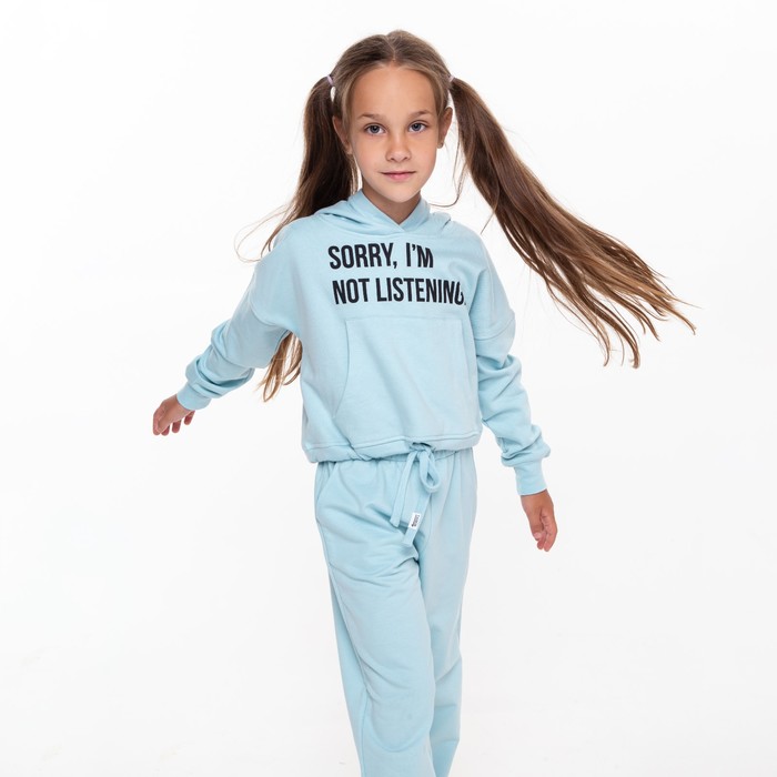 Толстовка для девочки укороченная, цвет голубой/надписи, рост 146 см
Толстовка для девочки укороченная, цвет голубой/надписи, рост 146 см