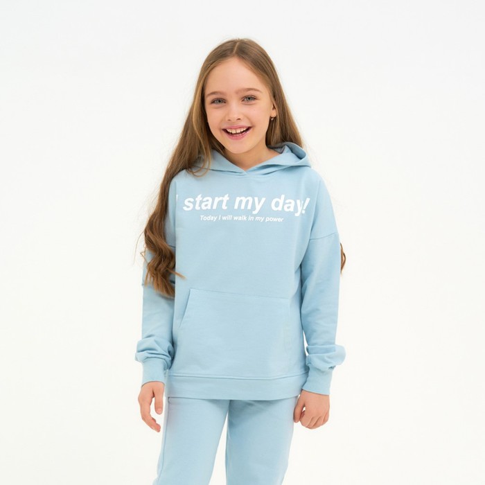 Худи для девочки, цвет голубой/I start, рост 128 см
Худи для девочки, цвет голубой/I start, рост 128 см