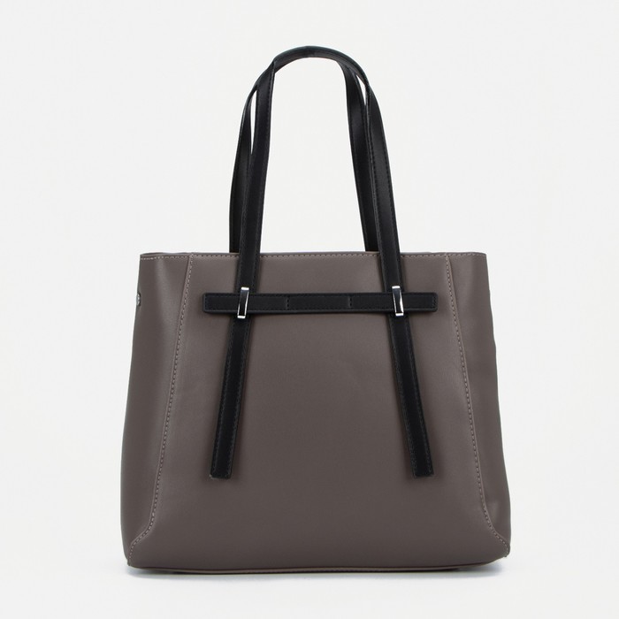 Сумка-тоут на молнии, наружный карман, цвет коричневый 
Сумка-тоут на молнии, наружный карман, цвет коричневый