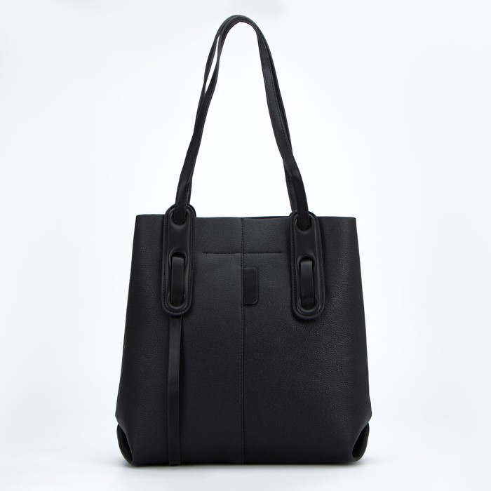 Сумка шопер, отдел на молнии, наружный карман, цвет чёрный
Сумка шопер, отдел на молнии, наружный карман, цвет чёрный