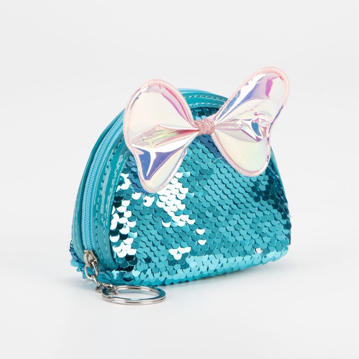 Кошелёк на молнии, кольцо, цвет голубой
Кошелёк на молнии, кольцо, цвет голубой