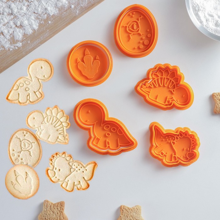 Набор форм для пряников с оттиском «Динозаврики», 5 шт, цвет оранжевый
Набор форм для пряников с оттиском «Динозаврики», 5 шт, цвет оранжевый