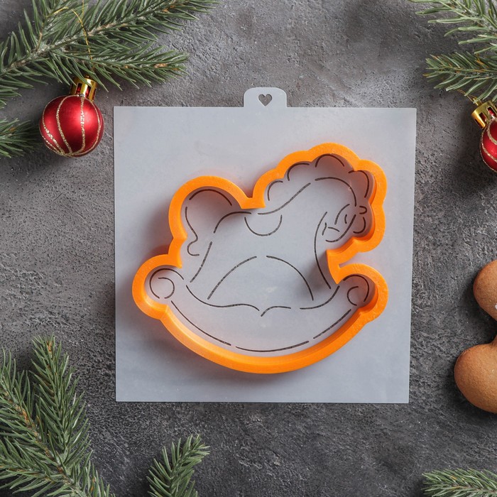 Форма для вырезания печенья и трафарет «Лошадка-качалка», 10×11 см, цвет оранжевый
Форма для вырезания печенья и трафарет «Лошадка-качалка», 10×11 см, цвет оранжевый