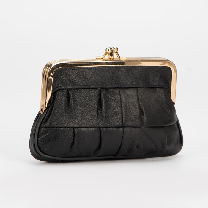 фото Косметичка-фермуар l-016, 17*2*10, 2 отд на фермуарах, 2 н/кармана, черный