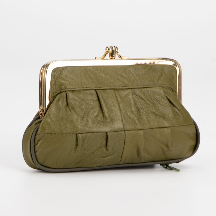 Косметичка на фермуаре, 2 отдела, 2 наружных кармана, цвет зелёный
Косметичка на фермуаре, 2 отдела, 2 наружных кармана, цвет зелёный