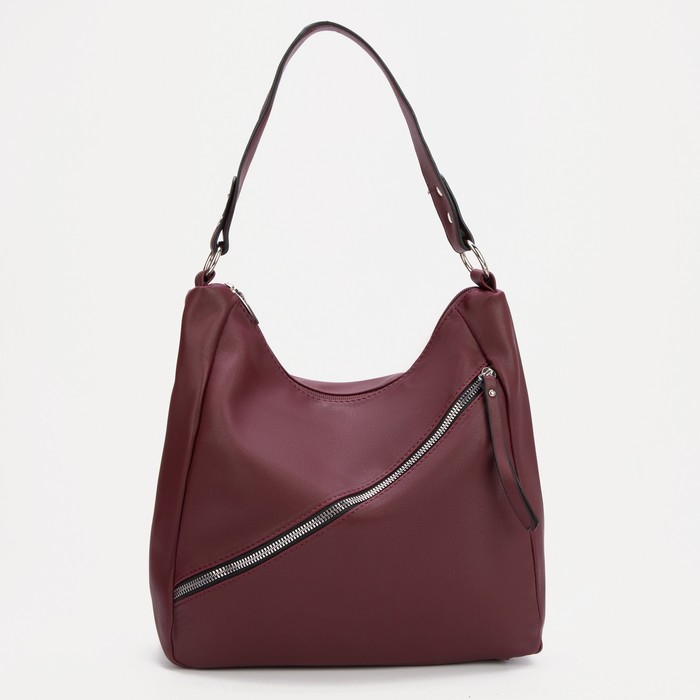 Сумка-хобо, отдел на молнии, наружный карман, цвет бордовый
Сумка-хобо, отдел на молнии, наружный карман, цвет бордовый