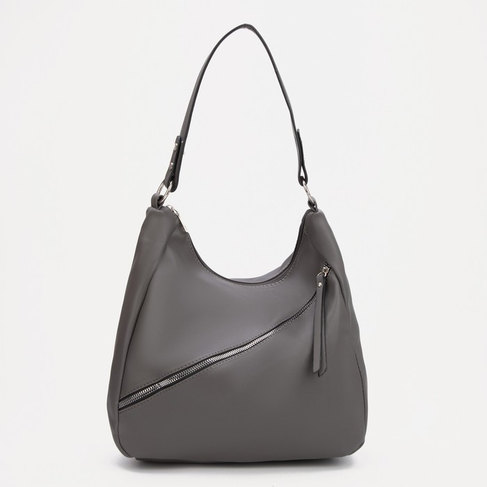 Сумка-хобо, отдел на молнии, наружный карман, цвет серый
Сумка-хобо, отдел на молнии, наружный карман, цвет серый