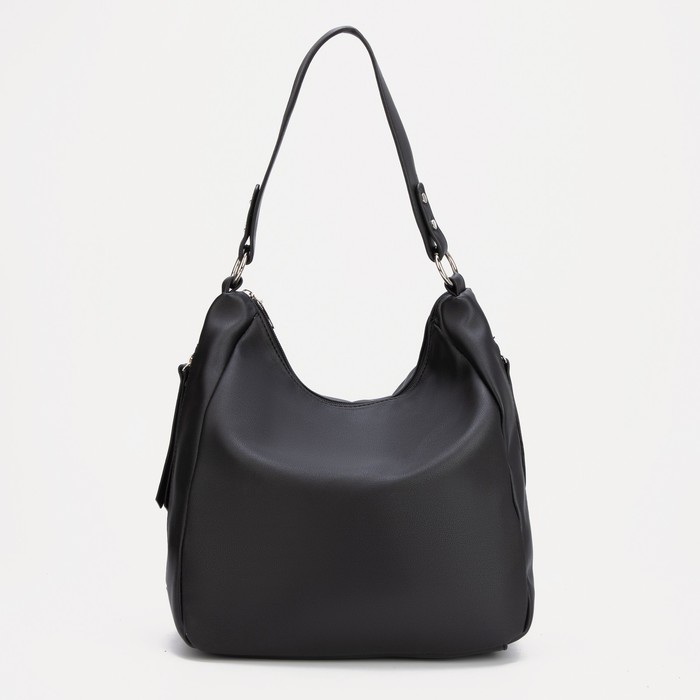 Сумка-хобо, отдел на молнии, 3 наружных кармана, цвет чёрный
Сумка-хобо, отдел на молнии, 3 наружных кармана, цвет чёрный