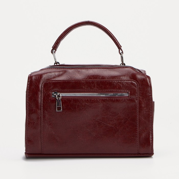 Сумка-саквояж на молнии, цвет бордовый 
Сумка-саквояж на молнии, цвет бордовый