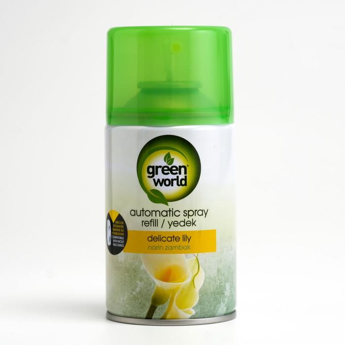 Сменный балон Green World для автоматического освежителя воздуха "Delicate Lily" 250 мл
Сменный балон Green World для автоматического освежителя воздуха "Delicate Lily" 250 мл