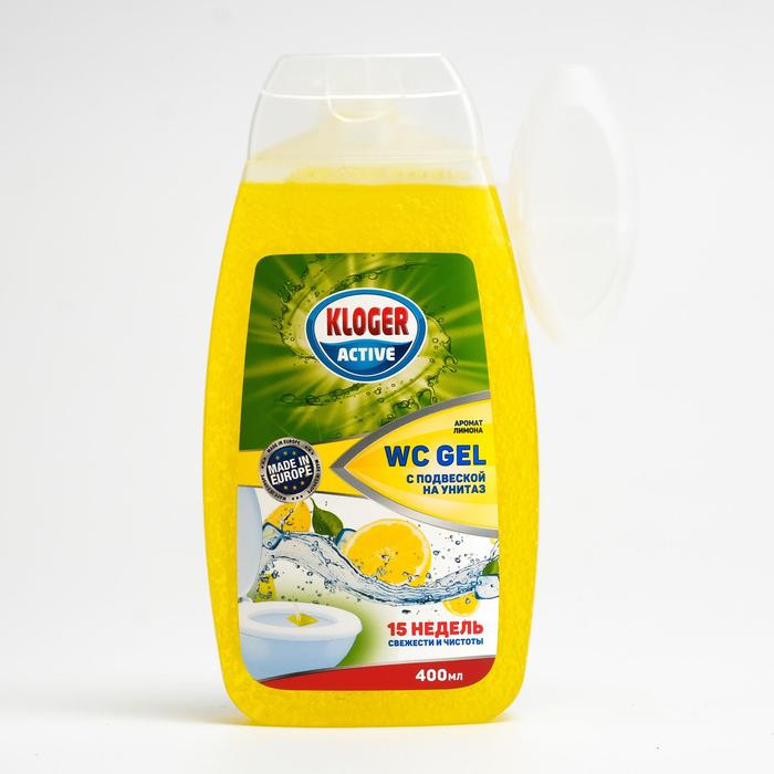 фото Чистящее средство для унитазов kloger, гель подвеска "лимон" 400 мл