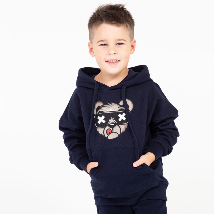 Толстовка для мальчика, цвет тёмно-синий/мишка, рост 116 см
Толстовка для мальчика, цвет тёмно-синий/мишка, рост 116 см