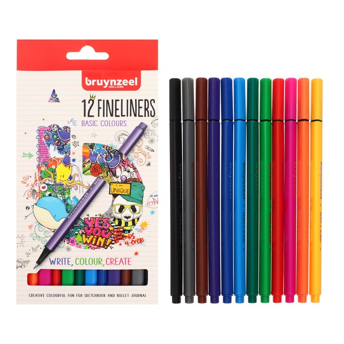фото Набор ручек капиллярных bruynzeel teen teen (линер 0.4 мм), 12 цветов bruynzeel-sakura