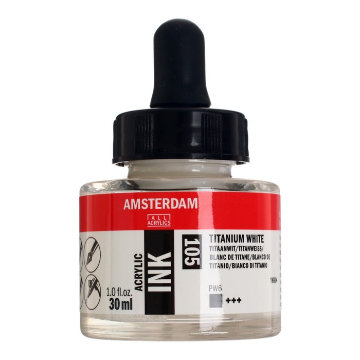 Чернила акриловые 30 мл, Royal Talens Amsterdam №105, Белила титановые
Чернила акриловые 30 мл, Royal Talens Amsterdam №105, Белила титановые