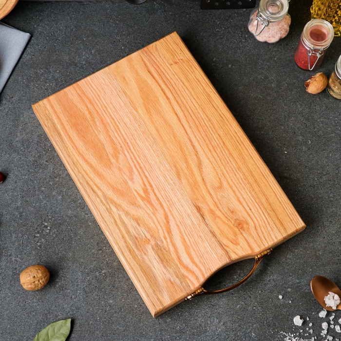 Доска разделочная "Западная", 40х25 см, h=3 см, массив дуба, ручка микс
Доска разделочная "Западная", 40х25 см, h=3 см, массив дуба, ручка микс