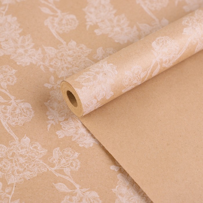 Бумага крафтовая бурая «Цветы», в рулоне 0,68 x 8м
Бумага крафтовая бурая «Цветы», в рулоне 0,68 x 8м