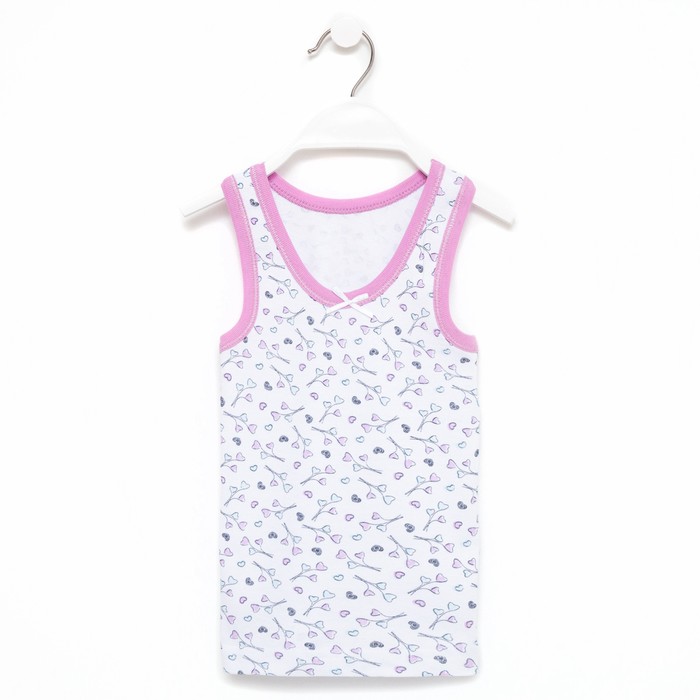 Майка для девочки, цвет белый, рост 104-110 см 
Майка для девочки, цвет белый, рост 104-110 см