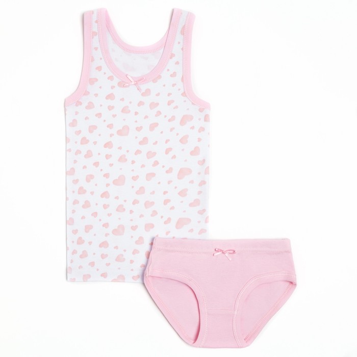 Комплект (майка, трусы) для девочки, цвет розовый, рост 104-110 см 
Комплект (майка, трусы) для девочки, цвет розовый, рост 104-110 см