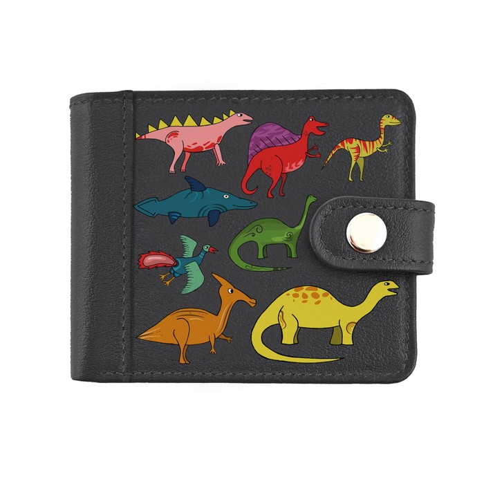 Кошелёк на кнопке, цвет чёрный/разноцветный 
Кошелёк на кнопке, цвет чёрный/разноцветный