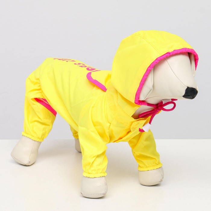 фото Комбинезон демисезонный с отверстием для поводка, 16 (дс 40, ош 40, ог 53 см), жёлтый