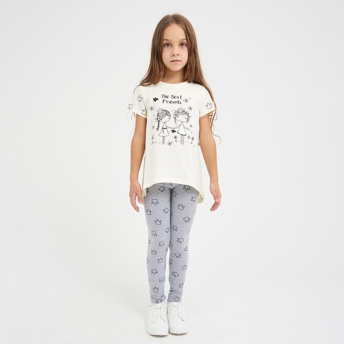Комплект (футболка, брюки), цвет молочный серый меланж, рост 98 см
Комплект (футболка, брюки), цвет молочный серый меланж, рост 98 см