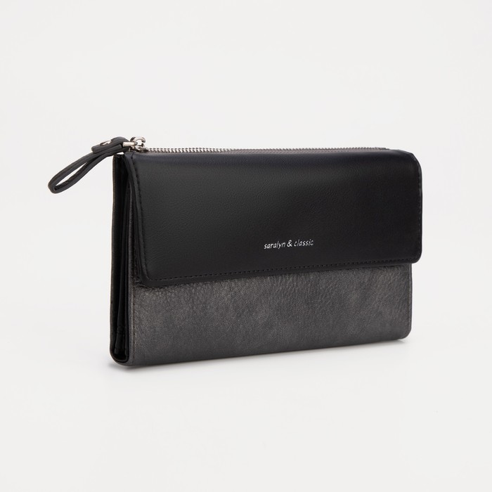 Кошелёк на кнопке, цвет чёрный/серый
Кошелёк на кнопке, цвет чёрный/серый