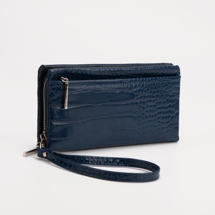 Кошелёк на молнии, с ручкой, цвет синий
Кошелёк на молнии, с ручкой, цвет синий