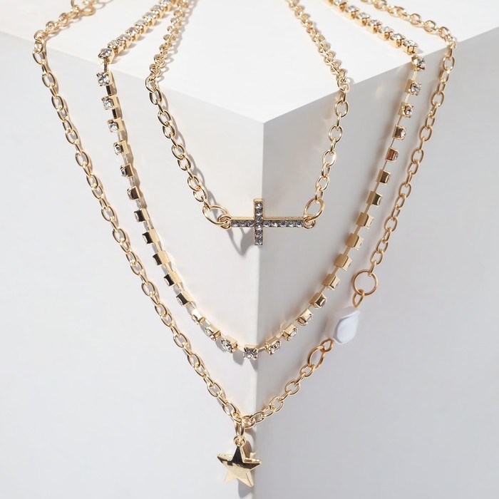 Набор колье 3 штуки "Тренд" крестик и звёздочка, цвет белый в золоте, 32 см
Набор колье 3 штуки "Тренд" крестик и звёздочка, цвет белый в золоте, 32 см