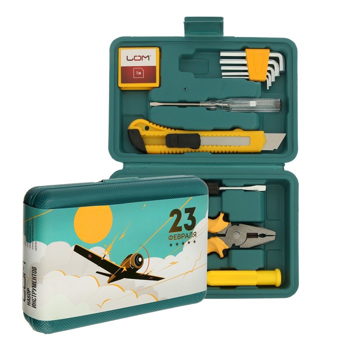 Набор инструментов в кейсе ЛОМ "23 Февраля", подарочная упаковка, 11 предметов
Набор инструментов в кейсе ЛОМ "23 Февраля", подарочная упаковка, 11 предметов