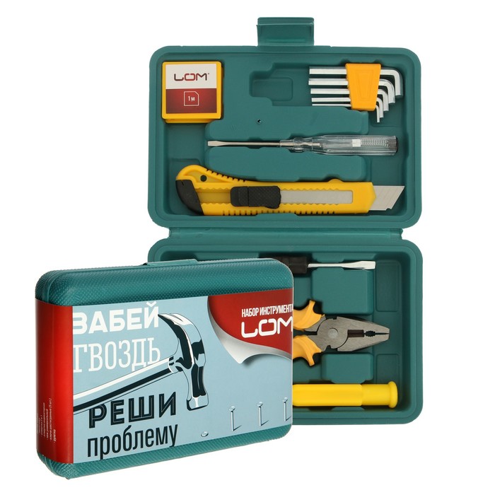 Набор инструментов в кейсе ЛОМ, универсальный, подарочная упаковка, 11 предметов
Набор инструментов в кейсе ЛОМ, универсальный, подарочная упаковка, 11 предметов